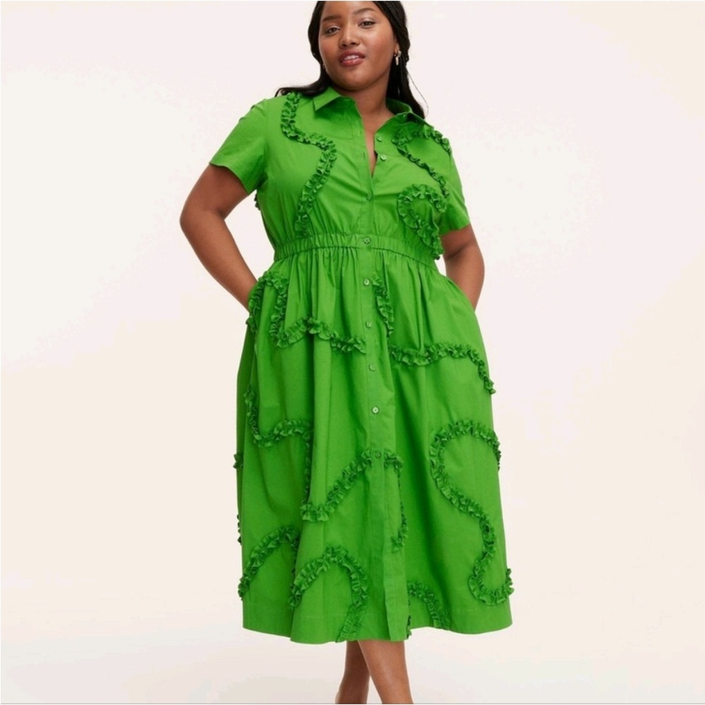 Kate Spade for Target Green Button-Up Midi Dress